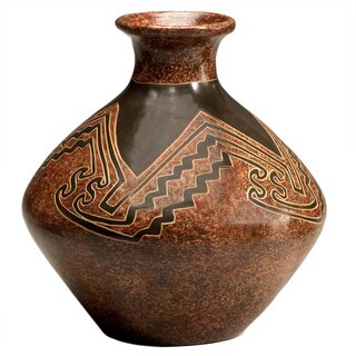 Great Prices Handmade Angular Petryglyph-style Decorative Vase (Nicaragua)