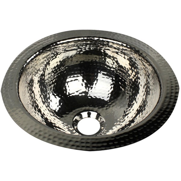 Highpoint Collection 13inch Round Hammered Nickel Bar Sink 16377503