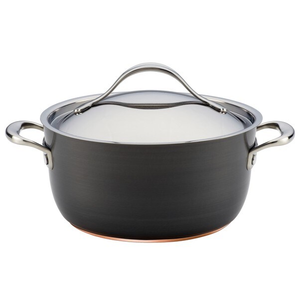 Anolon Nouvelle Copper Hard-anodized Nonstick 5-quart Covered Dutch Oven Dark Grey