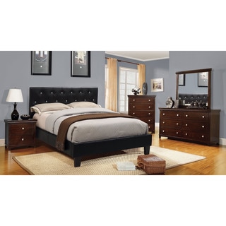 Huge Selection Furniture of America Mircella 4-Piece Black Leatherette Bedroom Set