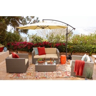 Compare Price Cane 5-piece Light Brown Outdoor Wicker Coversation Set