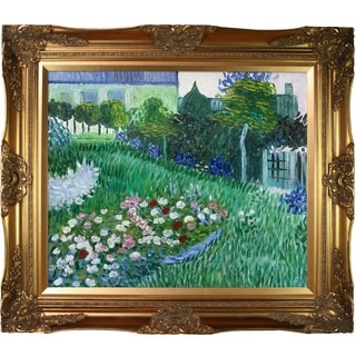 ( ._.) Vincent Van Gogh 'The Garden of Daubigny' Hand-painted Framed Canvas Art