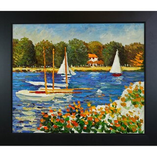See Reviews Claude Monet 'Bassin d'Argenteuil' Hand-painted Framed Canvas Art
