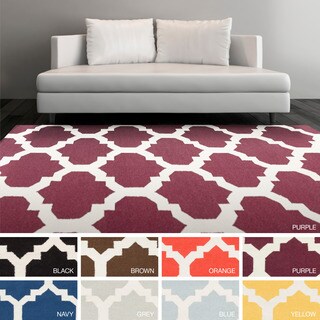 Best Shopping Artistic Weavers Hand-woven Ethan Moroccan Trellis Reversible Flatweave Wool Area Rug (9' x 12')