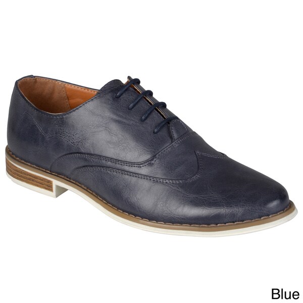 Boston Traveler Men's Topstitched Lace-up Oxfords
