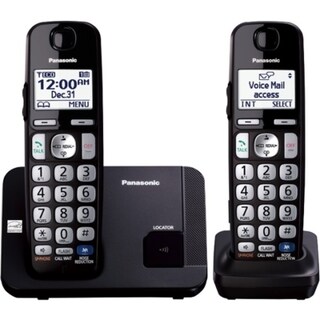 Panasonic KX-TGE212B DECT 6.0 1.90 GHz Cordless Phone - Black