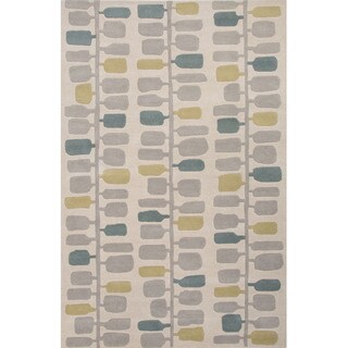 For sale Hand Tufted Geometric Pattern Beige/ Gold Wool Area Rug (8' x 11')
