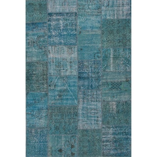 Special Prices Hand Knotted Oriental Pattern Blue Wool Area Rug (8' x 10')