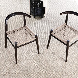 Buy Online Handmade Geometric Pattern Grey Sisal Area Rug (9' x 12')