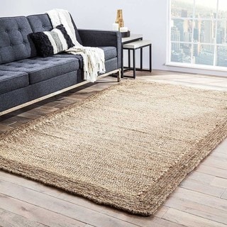 For sale Handmade Solid Pattern Natural Jute Area Rug (9' x 12')