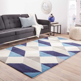 Great Prices Hand Tufted Geometric Pattern Grey/ Gold Wool Area Rug (8' x 11')