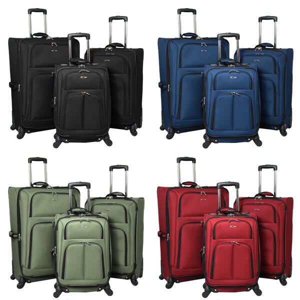 Palermo 3piece Expandable Spinner Polyester Luggage Set 16384610