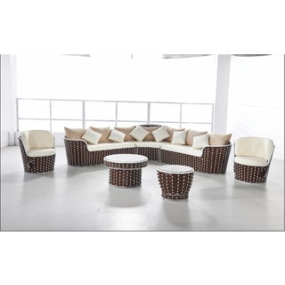 (_ _ ) Monaco Rattan Patio 7-piece Sectional Set