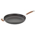 Rachael Ray Cucina Hard-anodized Nonstick 14-inch Grey with Pumpkin Orange Handles Skillet with Helper Handle