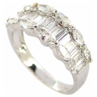 Kabella Luxe 18k White Gold 1 4/5ct TDW Marquise Diamond Ring (G-H, I1-I2)