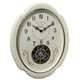 Traditional Antiqued White Rotating Gear Wall Clock