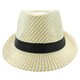 Faddism Men's Fashion Stripe Fedora Hat in Yellow White