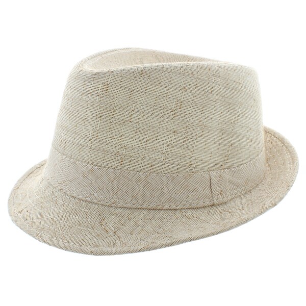 Faddism Men's Fashion Fedora Hat in Beige