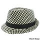 Faddism Men's Fashion Checkered Fedora Hat
