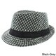 Faddism Men's Fashion Checkered Fedora Hat