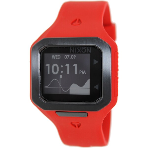 Nixon Men's A316200 Red Silicone Quartz Watch with Digital Dial