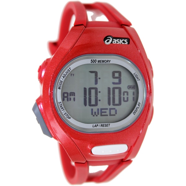 Asics Men's Race CQAR0203 Red Polyurethane Quartz Watch with Digital Dial