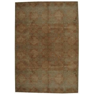 Today Sale Herat Oriental Indo Hand-knotted Tibetan Tan/ Copper Wool Rug (9' x 12')