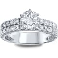14k White Gold 2 1/2ct TDW Diamond Double Row Ring (G-H, I1-I2)
