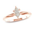 Auriya 14k Rose Gold 2/5ct TDW Marquise Diamond Solitaire Engagement Ring (I-J, I1)
