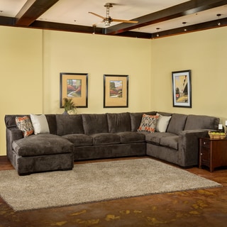 --->  Christopher Knight Home Grande Down Wrapped Grey Fabric Sectional Sofa