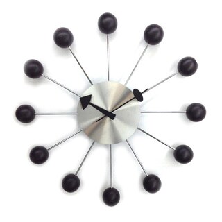 Hot Deal George Nelson Styled Mid Century Modern Wooden Ball 20-inch Clock
