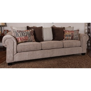 Christopher Knight Home Devore Oversized Beige Fabric Sofa with Loose Fitted Back-Image