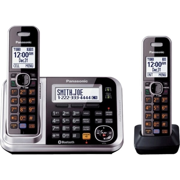 Panasonic Link2Cell KX-TG7872S DECT 6.0 1.90 GHz Cordless Phone - Bla