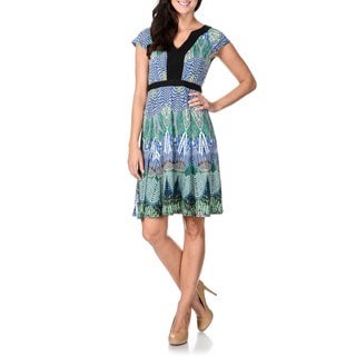 Rabbit Rabbit Rabbit Designs Women's Fit-n-Flare A-line Abstract Print Dress-Image