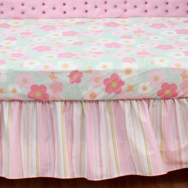 Nurture Imagination Pink Striped Dust Ruffle 16402408