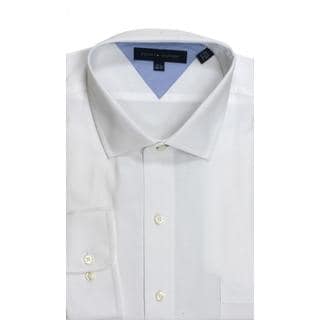 Tommy Hilfiger Slim Fit Pique White Dress Shirt-Image