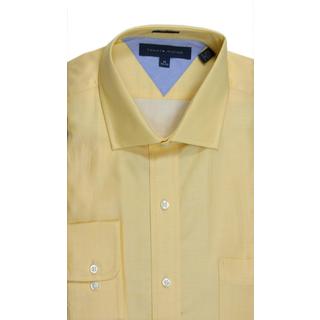 Tommy Hilfiger Slim Fit Pique Yellow Dress Shirt-Image