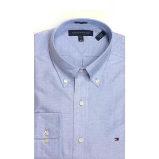 Tommy Hilfiger Regular Fit Oxford Solid Blue Dress Shirt-Image