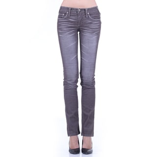 Stitch's Women's Whisker Distressed Straight Leg Jeans-Image