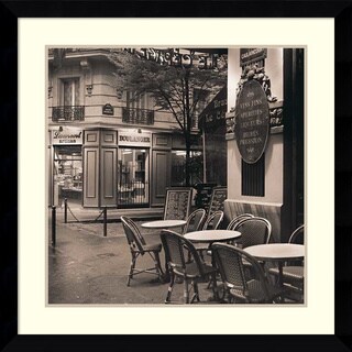Low Price Alan Blaustein 'Cafe, Montmartre' Framed Art Print 33 x 33-inch