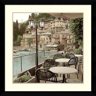 Compare Price Alan Blaustein 'Porto Caffe, Italy' Framed Art Print 33 x 33-inch