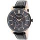 Kenneth Cole Men's KC8045 Black Leather Automatic Watch with Black Dial