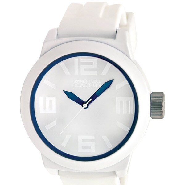 Kenneth Cole Reaction Men's Reaction RK1243 White Silicone Analog Quartz Watch with White Dial