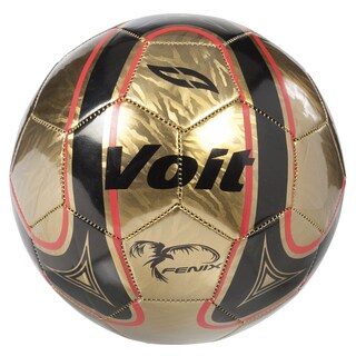 Voit Size 5 Fenix Soccer Ball Deflated - Gold and Black Graphic with Red Accents-Image