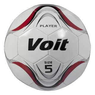 Voit Size 5 Player Soccer Ball Deflated - White and Red Graphic-Image