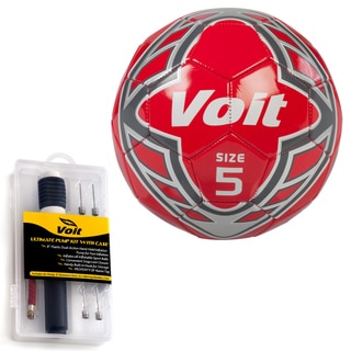 Voit Size 5 Radente Soccer Ball with Ultimate Inflating Kit - Red-Image