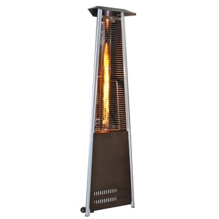 ===>  Contemporary Triangle Design Portable Propane Patio Heater with Decorative Flame