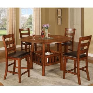 Low Price Minale Distressed Oak Counter Height 5-piece Dining Set