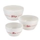 Cake Boss Countertop Accessories 3-piece Bistro Pattern Melamine Mixing Bowl Set