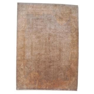 Low Price Herat Oriental Indo Hand-knotted Tibetan Tan/ Gold Wool Rug (8'7 x 11'7)